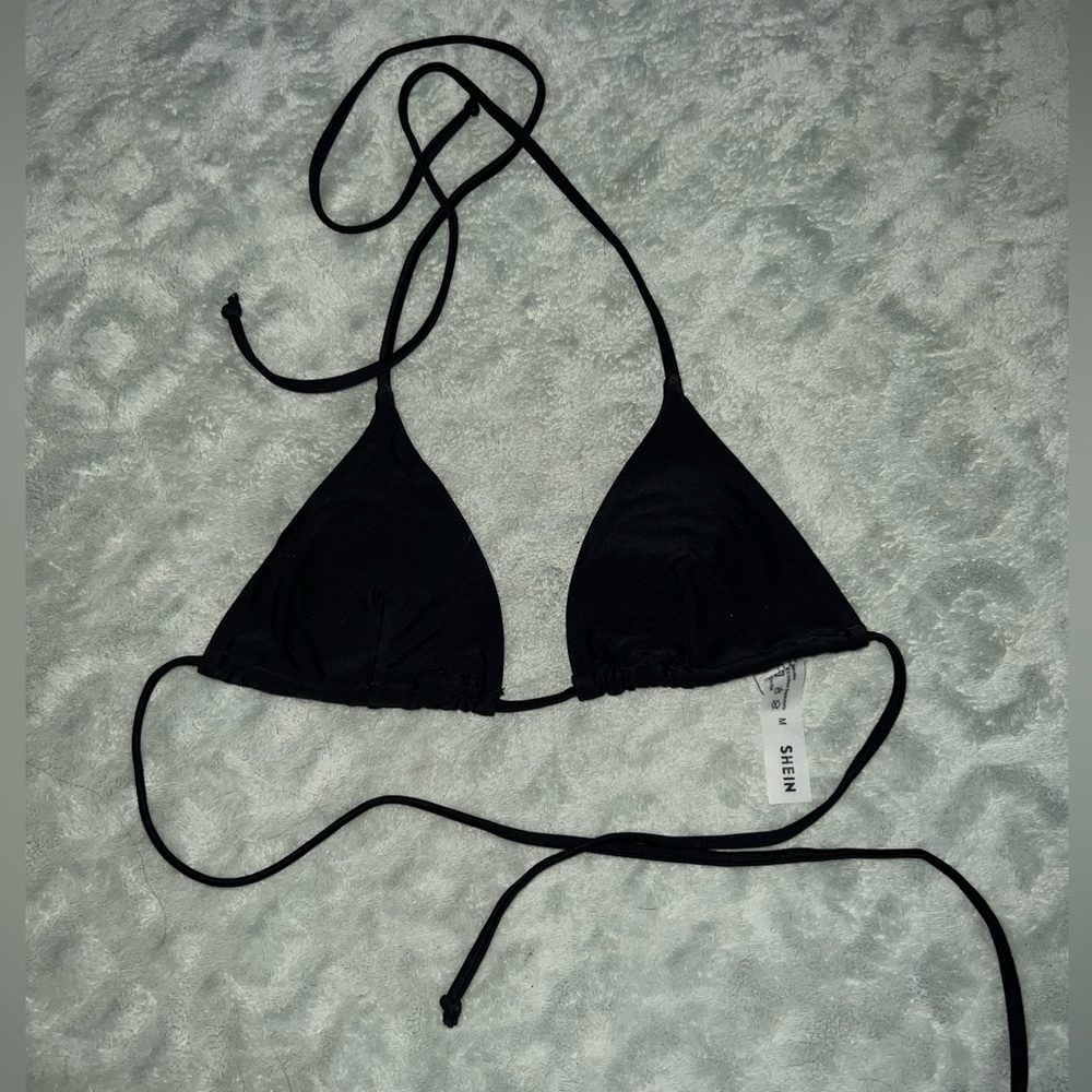 Triangle bathing suit black top